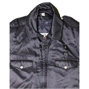Vintage Blauer Tufnyl Police Bomber Jacket Mens 40L Navy Blue Zip 2 Liners